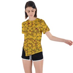 Blooming Flowers Of Lotus Paradise Asymmetrical Short Sleeve Sports T-shirt