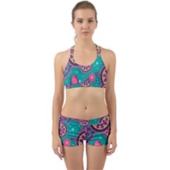 Floral Pattern Abstract Colorful Flow Oriental Spring Summer Back Web Gym Set by Cemarart