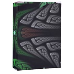 Fractal Green Black 3d Art Floral Pattern Playing Cards Single Design (rectangle) With Custom Box