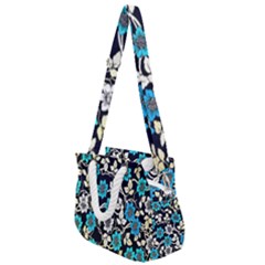 Blue Flower Floral Flora Naure Pattern Rope Handles Shoulder Strap Bag by Cemarart