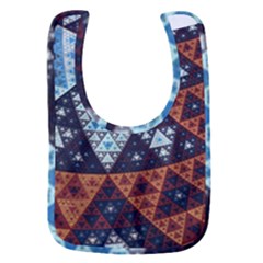 Fractal Triangle Geometric Abstract Pattern Baby Bib by Cemarart