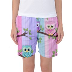 Owls Family Stripe Tree Women s Basketball Shorts