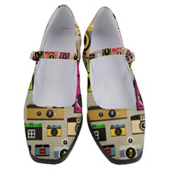 Retro Camera Pattern Graph Women s Mary Jane Shoes