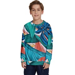 Leaves-3923413 Kids  Crewneck Sweatshirt