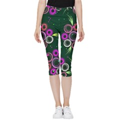 Floral-5522380 Inside Out Lightweight Velour Capri Leggings  by lipli