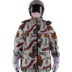 Halloween Doodle Autumn Pumpkin Women s Zip Ski And Snowboard Waterproof Breathable Jacket by Bedest