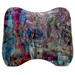 Layered Waves Velour Head Support Cushion by kaleidomarblingart