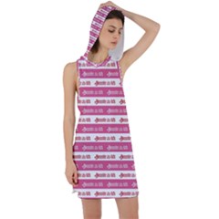 Breathe In Life, Breathe Out Love Text Motif Pattern Racer Back Hoodie Dress by dflcprintsclothing