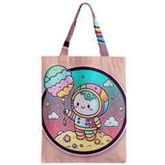 Boy Astronaut Cotton Candy Childhood Fantasy Tale Literature Planet Universe Kawaii Nature Cute Clou Zipper Classic Tote Bag by Maspions