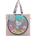Boy Astronaut Cotton Candy Childhood Fantasy Tale Literature Planet Universe Kawaii Nature Cute Clou Canvas Travel Bag