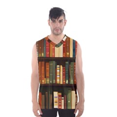 Books Bookshelves Library Fantasy Apothecary Book Nook Literature Study Men s Basketball Tank Top