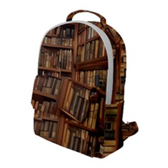 Room Interior Library Books Bookshelves Reading Literature Study Fiction Old Manor Book Nook Reading Flap Pocket Backpack (large) by Grandong