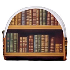 Room Interior Library Books Bookshelves Reading Literature Study Fiction Old Manor Book Nook Reading Horseshoe Style Canvas Pouch by Grandong