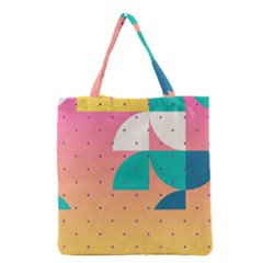 Abstract Geometric Bauhaus Polka Dots Retro Memphis Art Grocery Tote Bag by Maspions