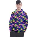 Background Pattern Geometric Pink Yellow Green Men s Pullover Hoodie View1