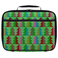 Trees Pattern Retro Pink Red Yellow Holidays Advent Christmas Full Print Lunch Bag