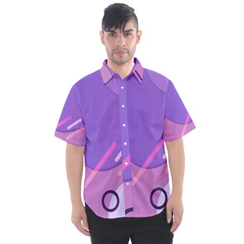 Colorful Labstract Wallpaper Theme Men s Short Sleeve Shirt by Apen