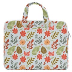 Background Pattern Flowers Design Leaves Autumn Daisy Fall Macbook Pro 13  Double Pocket Laptop Bag
