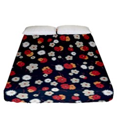 Flowers Pattern Floral Antique Floral Nature Flower Graphic Fitted Sheet (queen Size)