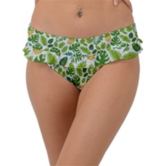 Leaves Tropical Background Pattern Green Botanical Texture Nature Foliage Frill Bikini Bottoms