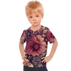 Flowers Pattern Texture Design Nature Art Colorful Surface Vintage Kids  Sports T-shirt