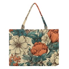 Flowers Pattern Texture Art Colorful Nature Painting Surface Vintage Medium Tote Bag by Maspions