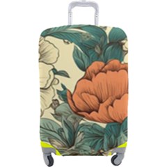 Flowers Pattern Texture Art Colorful Nature Painting Surface Vintage Luggage Cover (large) by Maspions