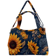 Flowers Pattern Spring Bloom Blossom Rose Nature Flora Floral Plant Double Compartment Shoulder Bag by Maspions