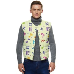 Seamless Pattern Musical Note Doodle Symbol Men s Button Up Puffer Vest	 by Apen