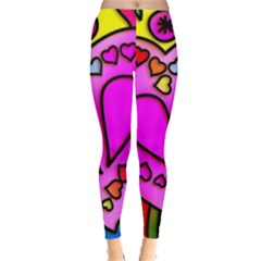 Stained Glass Love Heart Everyday Leggings  by Apen