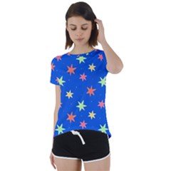 Background Star Darling Galaxy Short Sleeve Open Back T-shirt