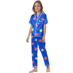 Background Star Darling Galaxy Kids  Satin Short Sleeve Pajamas Set by Maspions