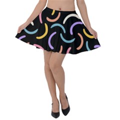 Abstract Pattern Wallpaper Velvet Skater Skirt
