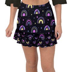 Wallpaper Pattern Rainbow Fishtail Mini Chiffon Skirt