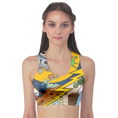 Astronaut Moon Monsters Spaceship Universe Space Cosmos Fitness Sports Bra