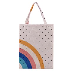 Abstract Geometric Bauhaus Polka Dots Retro Memphis Rainbow Classic Tote Bag