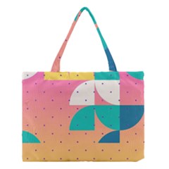 Abstract Geometric Bauhaus Polka Dots Retro Memphis Art Medium Tote Bag by Maspions