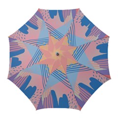 Abstract Lines Dots Pattern Purple Pink Blue Golf Umbrellas by Maspions