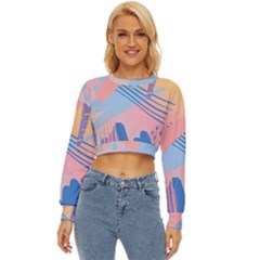 Abstract Lines Dots Pattern Purple Pink Blue Lightweight Long Sleeve Sweatshirt by Maspions