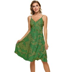 Vectors Leaves Background Plant Sleeveless Tie Front Chiffon Dress by Askadina