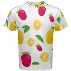 Strawberry Lemons Fruit Men s Cotton T-shirt by Askadina