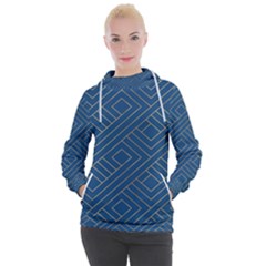 Plaid Background Blue Women s Hooded Pullover by Askadina