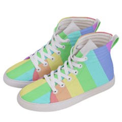 Rainbow Cloud Background Pastel Template Multi Coloured Abstract Men s Hi-top Skate Sneakers