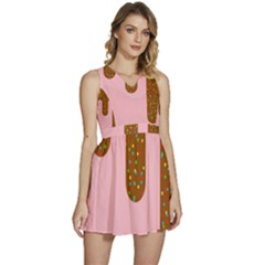 Ice Cream Dessert Food Cake Chocolate Sprinkles Sweet Colorful Drip Sauce Cute Sleeveless High Waist Mini Dress by Maspions