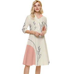 Pattern Line Art Texture Minimalist Design Classy Knee Length Dress