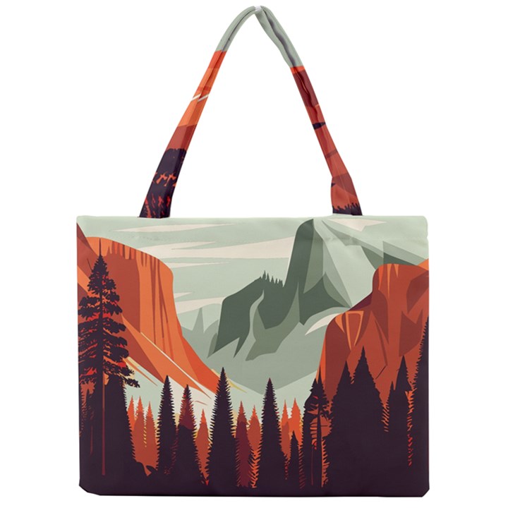 Mountain Travel Canyon Nature Tree Wood Mini Tote Bag