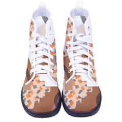 Bohemian Digital Minimalist Boho Style Geometric Abstract Art Men s High-top Canvas Sneakers