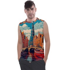 London England Bridge Europe Buildings Architecture Vintage Retro Town City Men s Regular Tank Top by Maspions