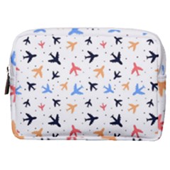 Airplane Pattern Plane Aircraft Fabric Style Simple Seamless Make Up Pouch (medium)