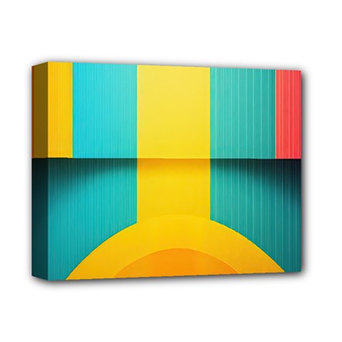 Colorful Rainbow Pattern Digital Art Abstract Minimalist Minimalism Deluxe Canvas 14  X 11  (stretched) by Bedest